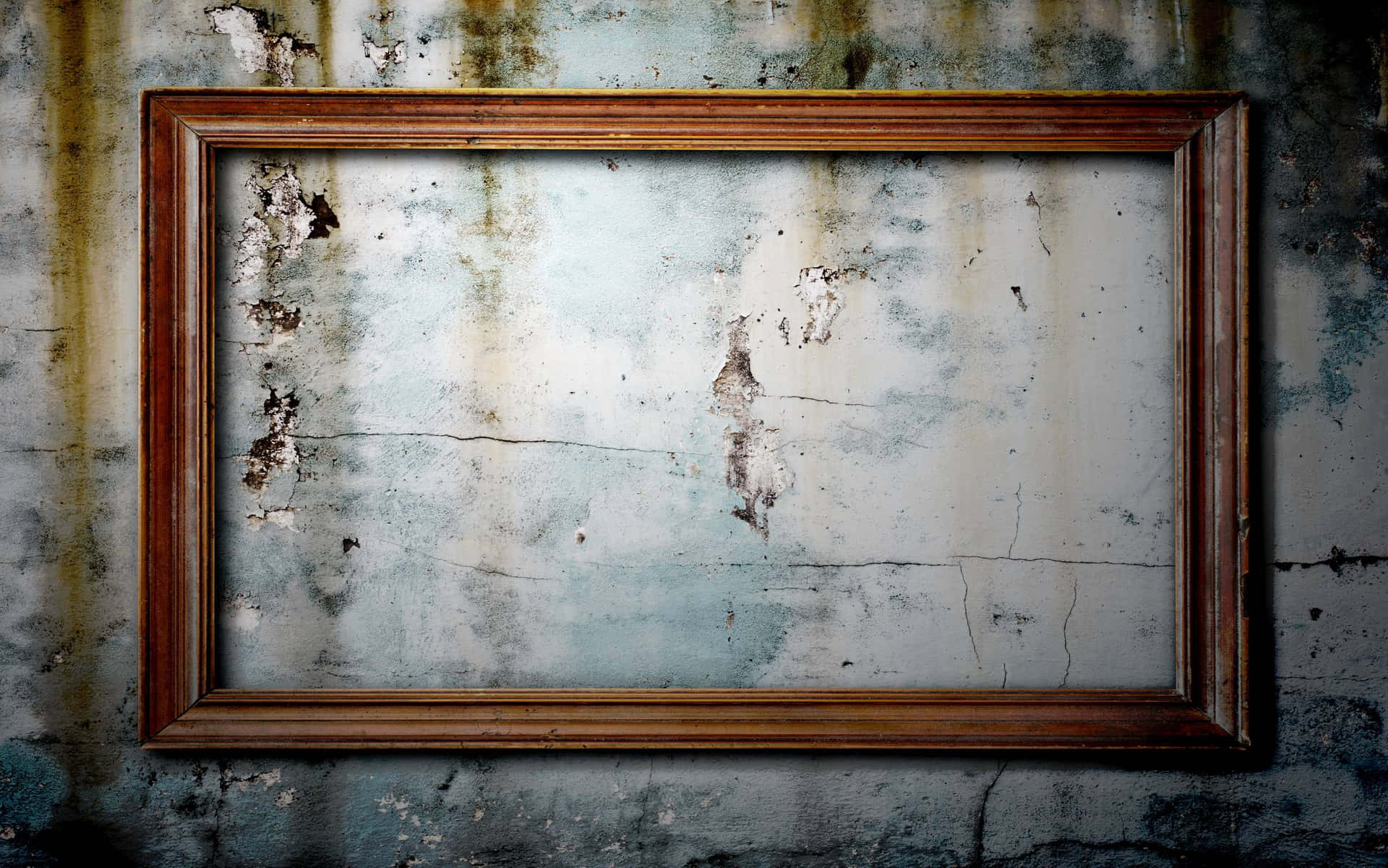 an old wooden frame on a wall