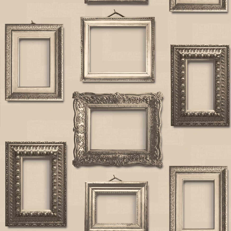 Wall Of Vintage Picture Frames
