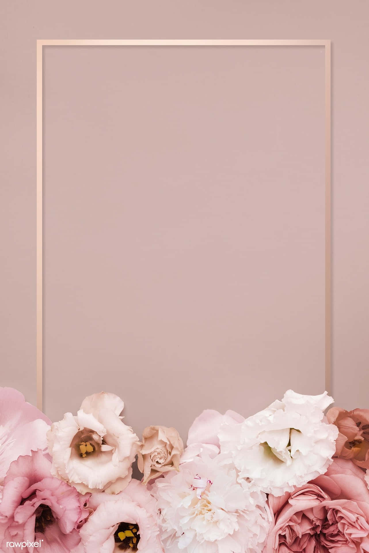 Bildvon Pinken Blumen Mit Goldener Rahmen