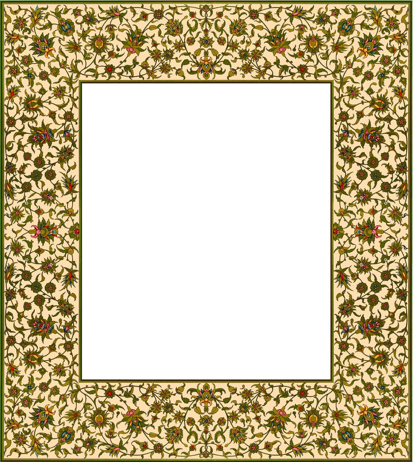 an ornate frame with floral designs