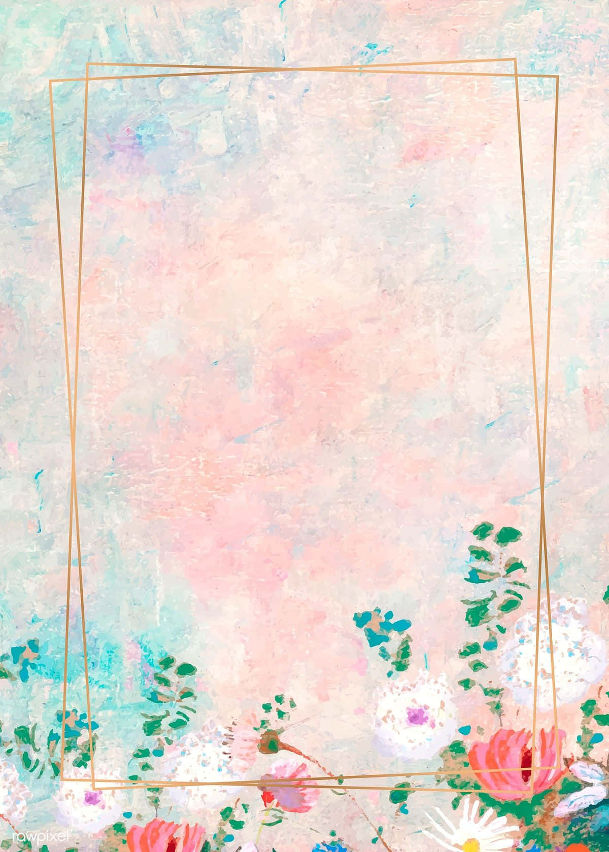 Digitale billedramme med malet blomster