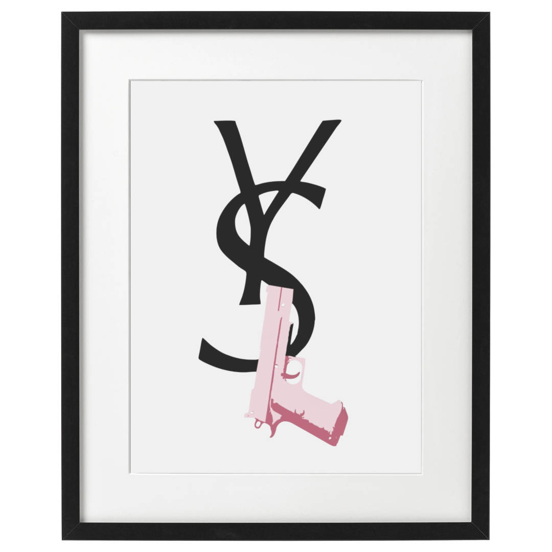 Framed Art Of YSL Designer Logo Wallpaper