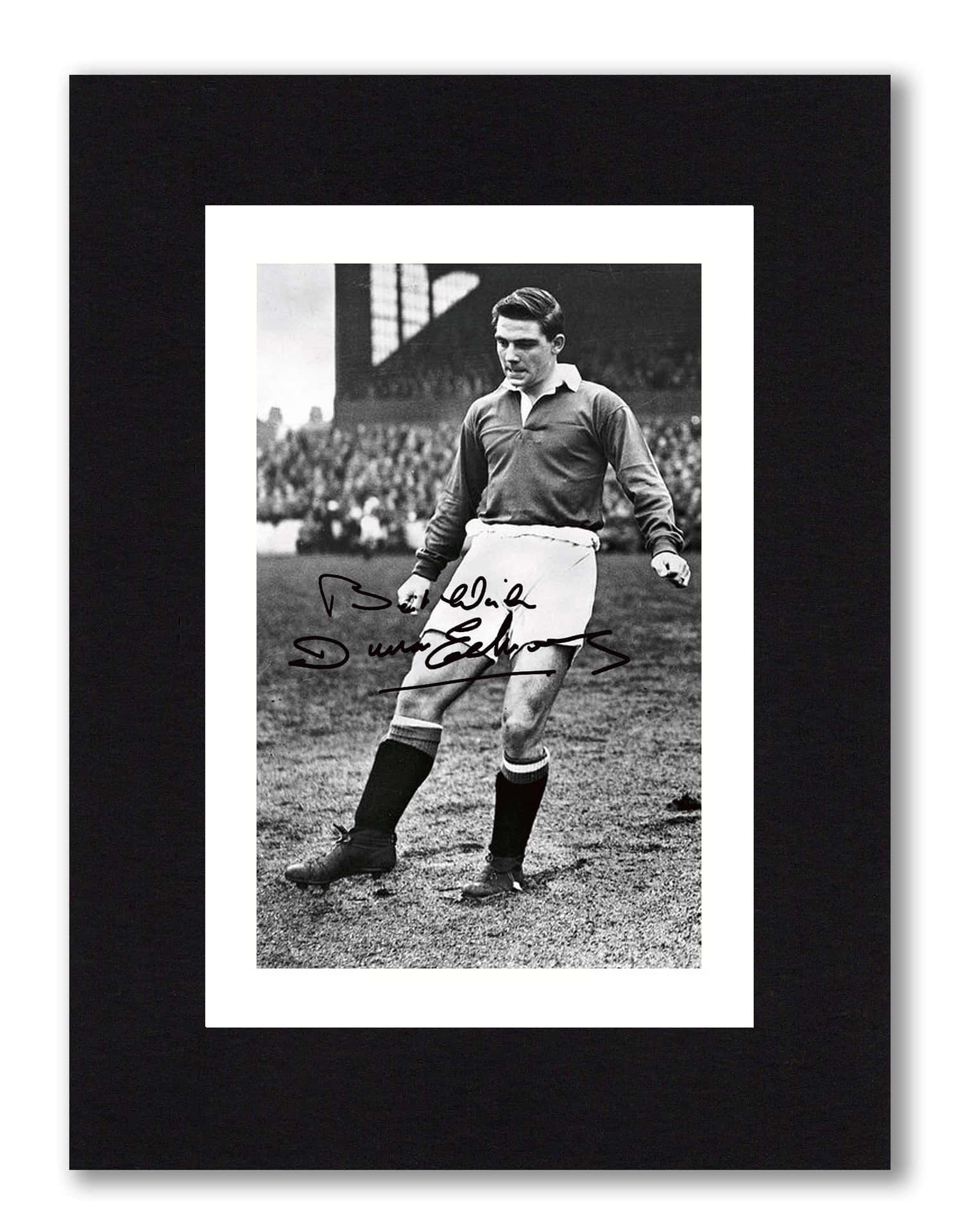 Framed Autograph Of Duncan Edwards Picture