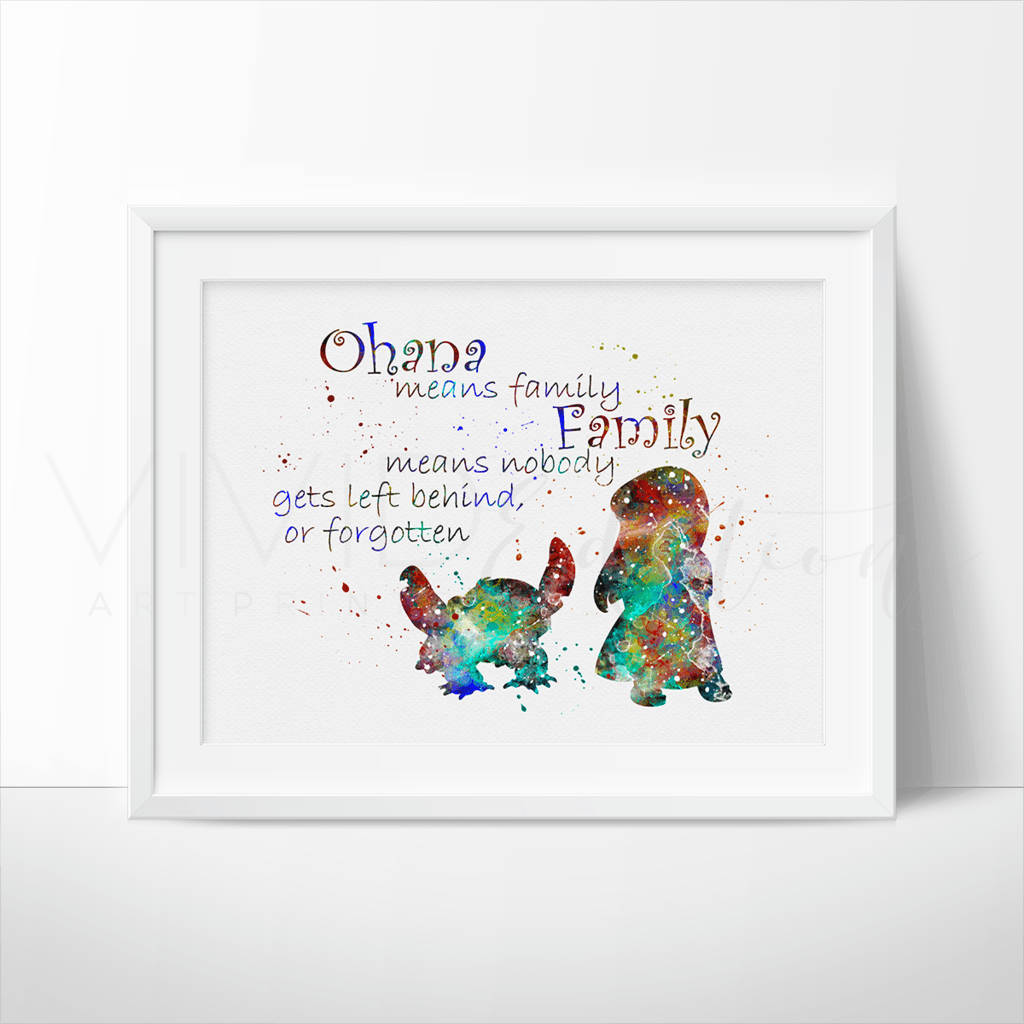 Framed Lilo And Stitch Ohana Wallpaper