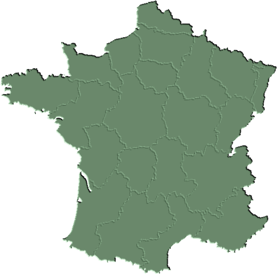 France Administrative Map Outline PNG