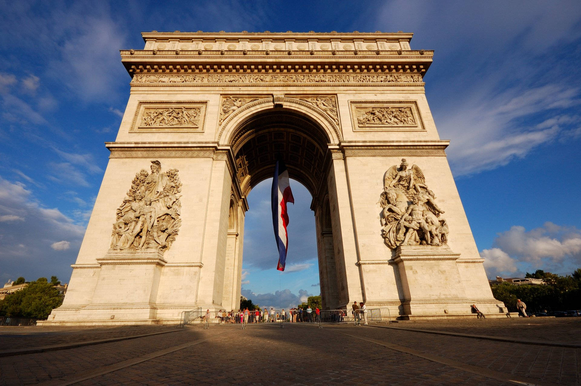 France Flag At Arc De Triomphe
