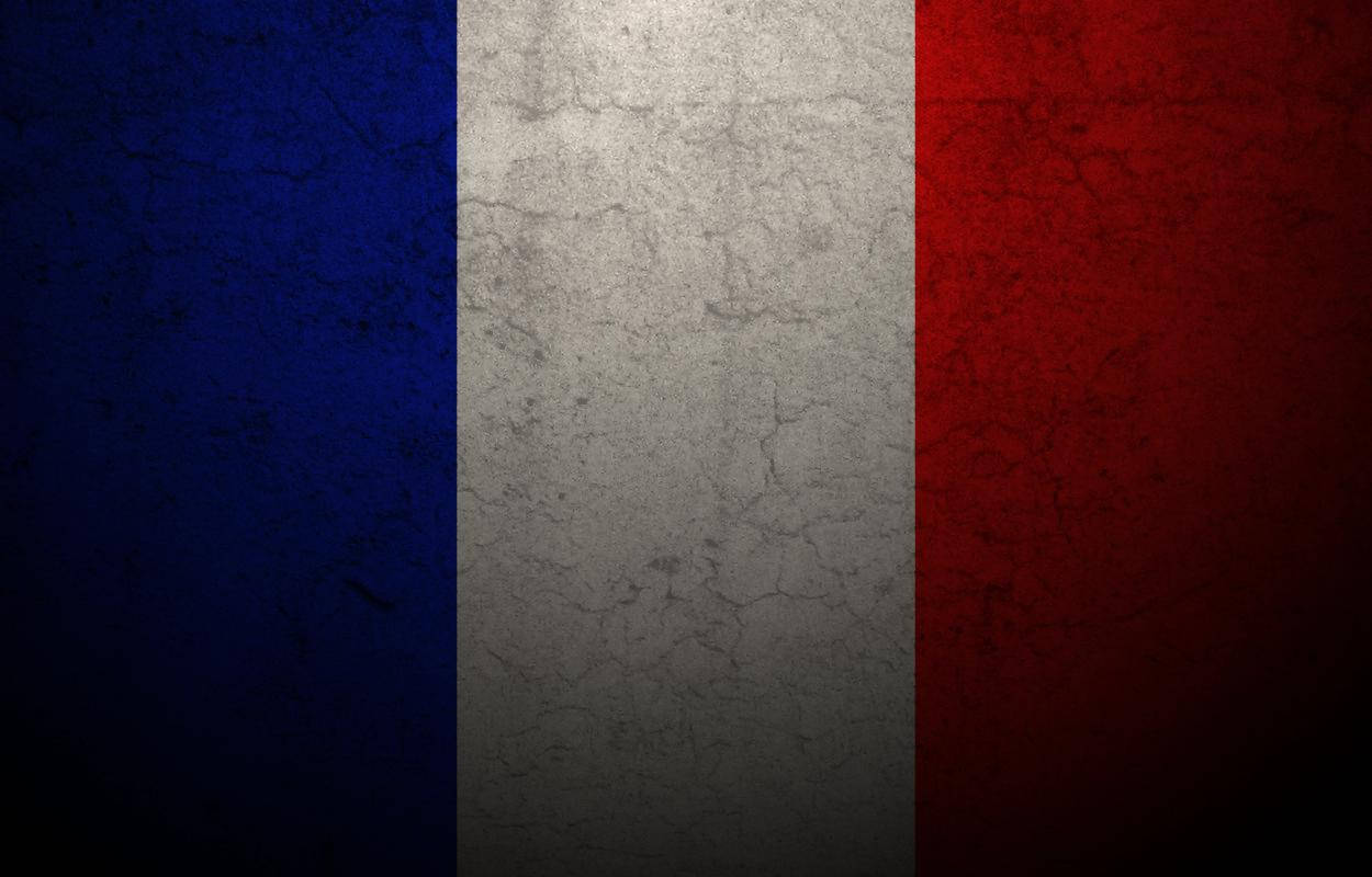 France Flag Wall Cracks