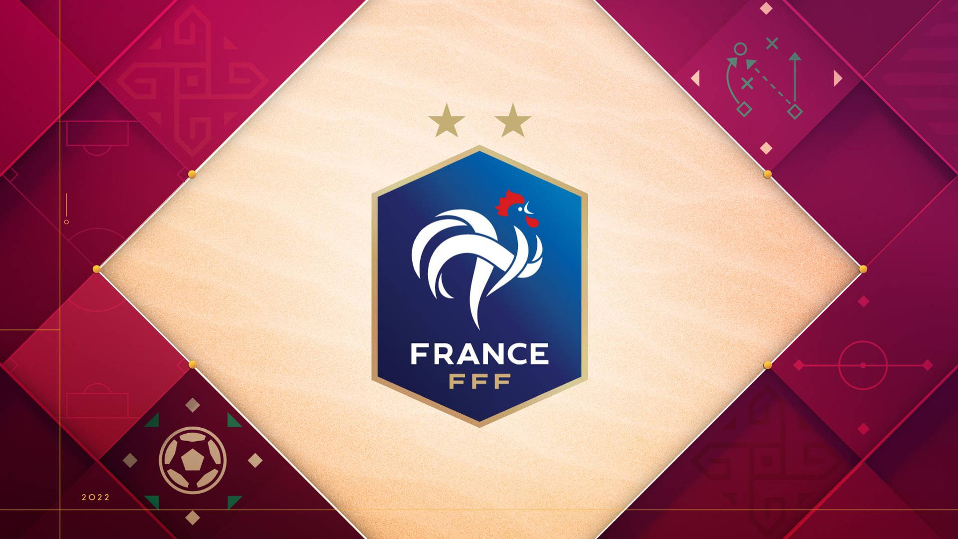 Logotipo Da Equipe Nacional De Futebol Da França - Ilustração Geométrica Papel de Parede