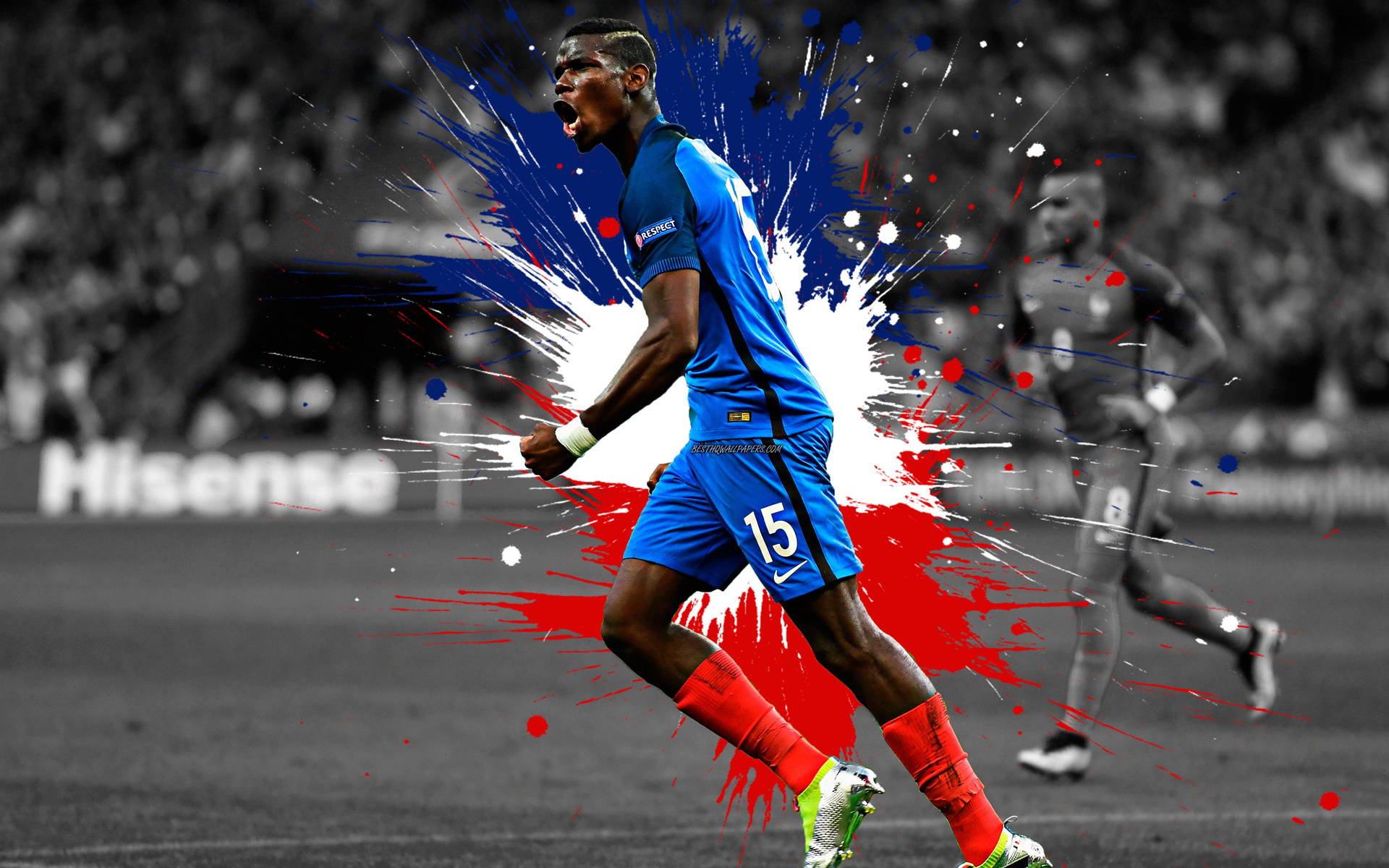 France National Football Team Paul Pogba Painted Art Wallpaper
