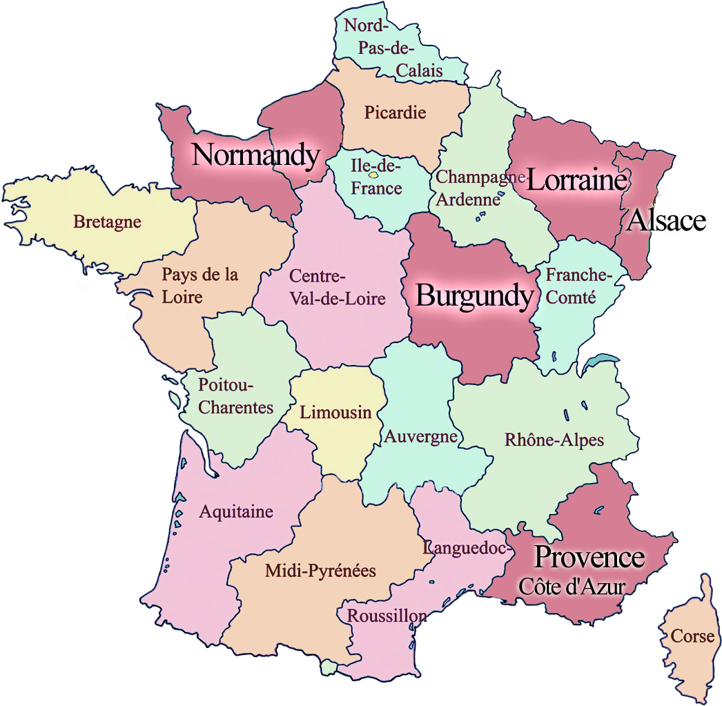 Download France Regions Map Color Coded | Wallpapers.com