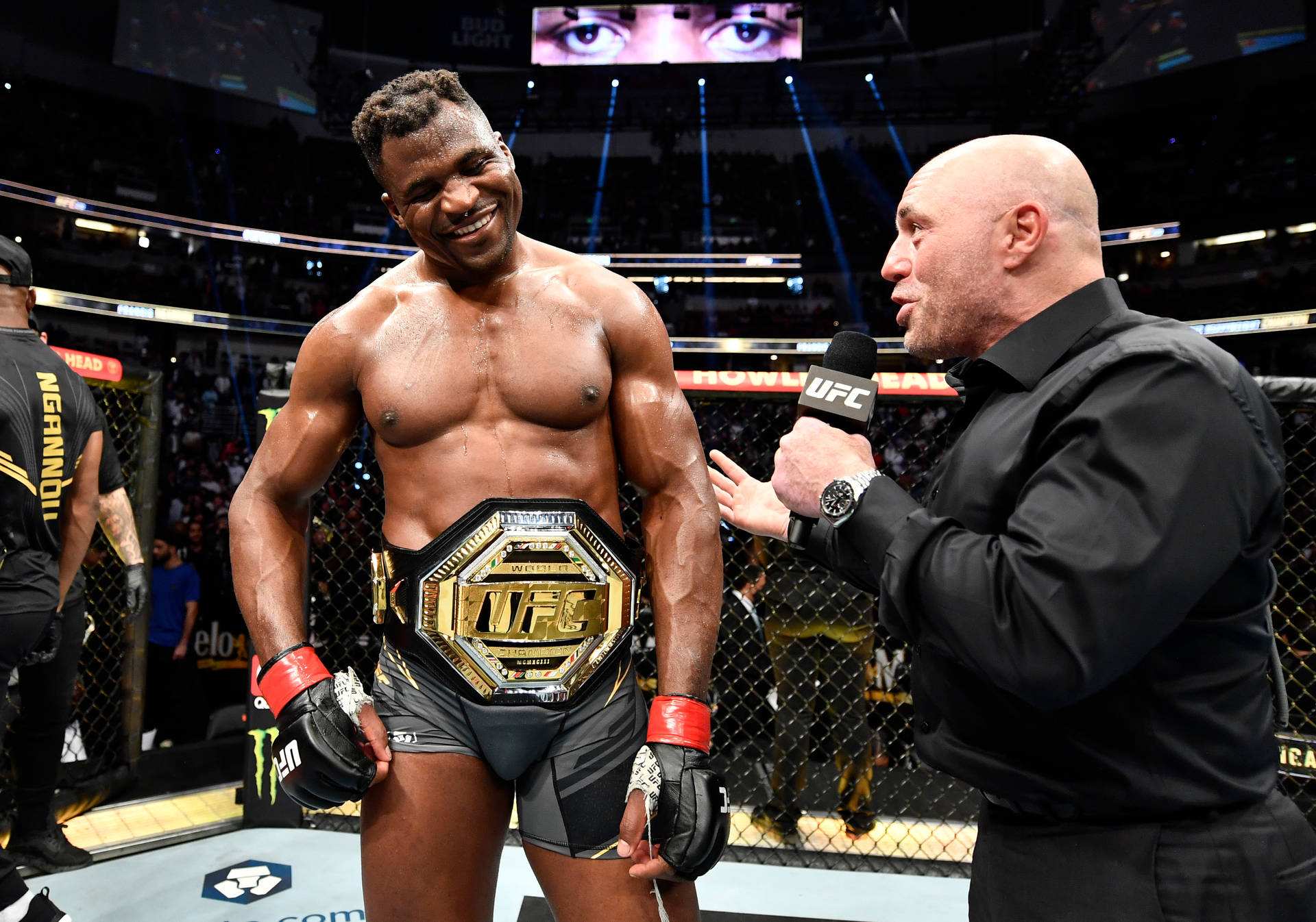 Francis Ngannou Champion Belt Onstage Picture