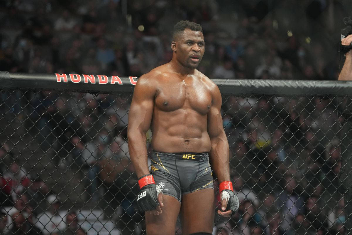 UFC champion Francis Ngannou in the ring Wallpaper