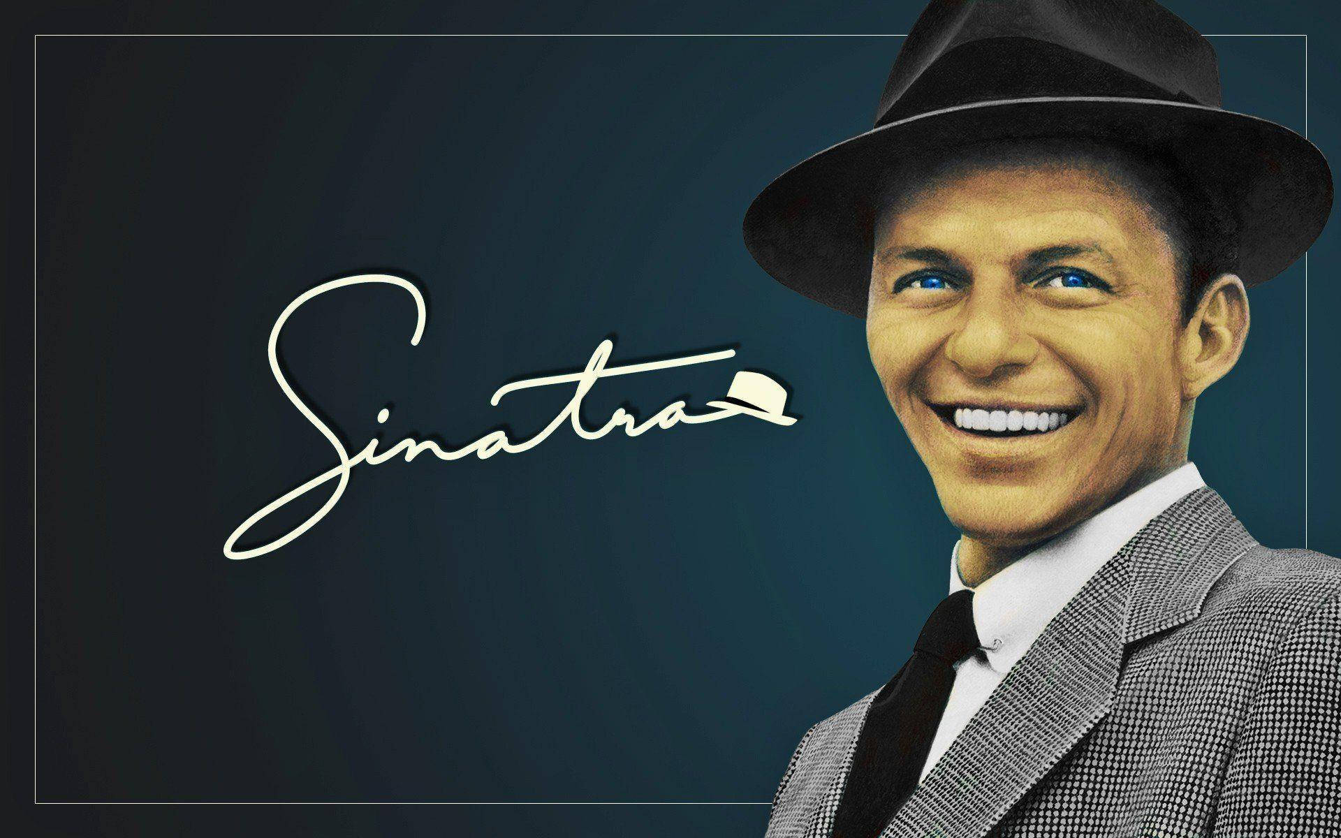 Iconic Frank Sinatra Signature Poster Wallpaper