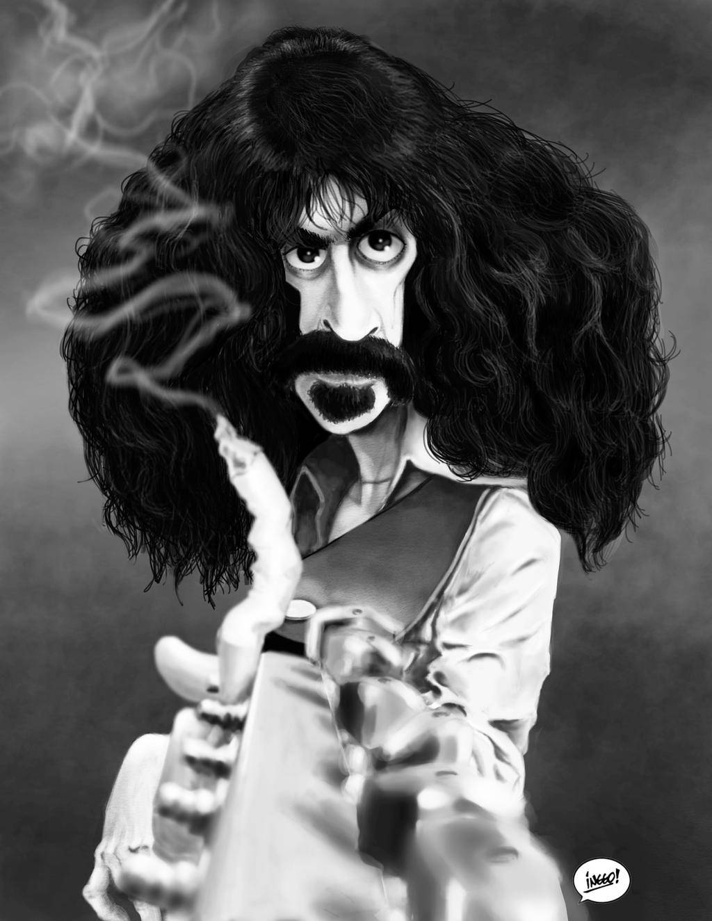 Desenhode Caricatura Do Frank Zappa. Papel de Parede