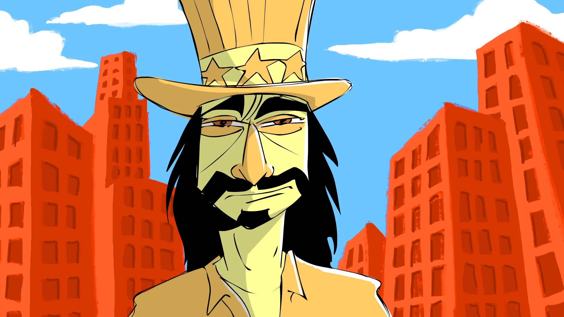 Frank Zappa Cartoon Art Wallpaper