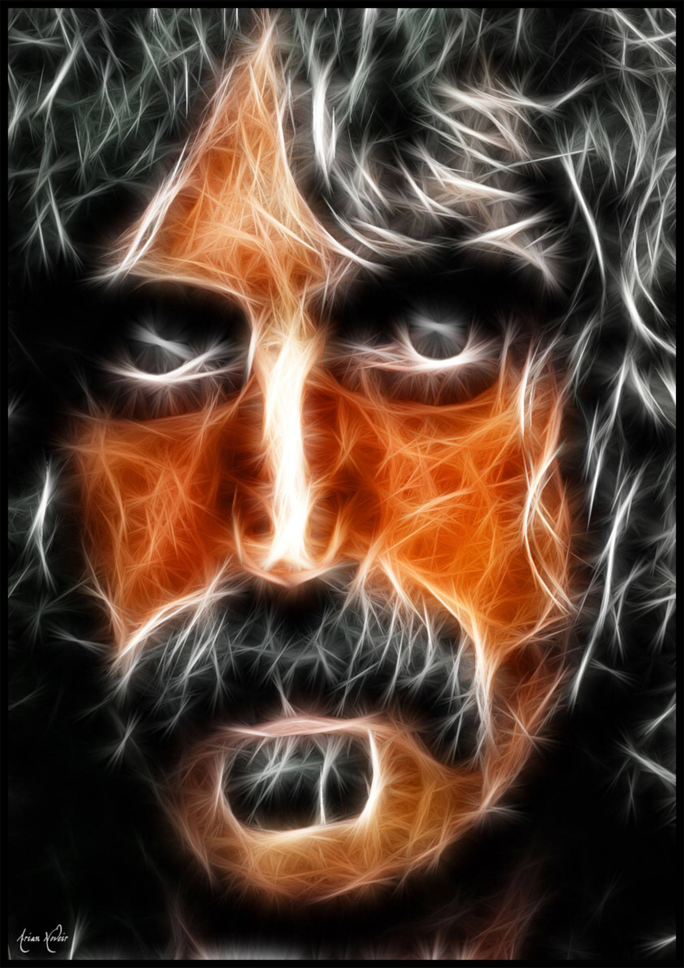Arte Del Ritratto Digitale Di Frank Zappa Sfondo