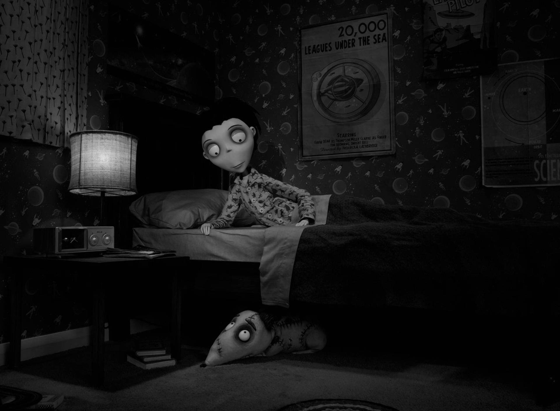 Frankenweenie Sparky Under Victor's Bed Background