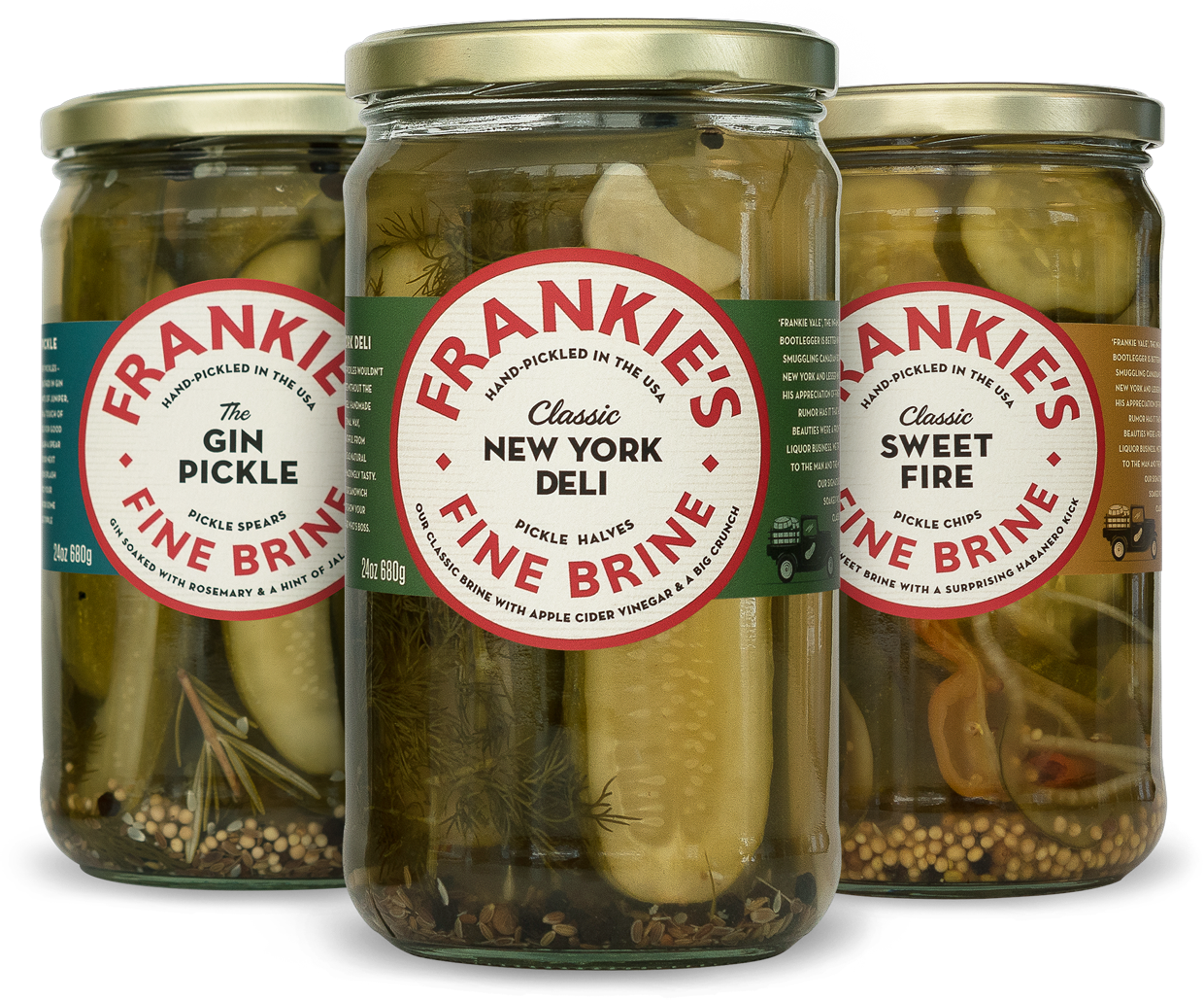 Frankies Fine Brine Pickle Jars PNG