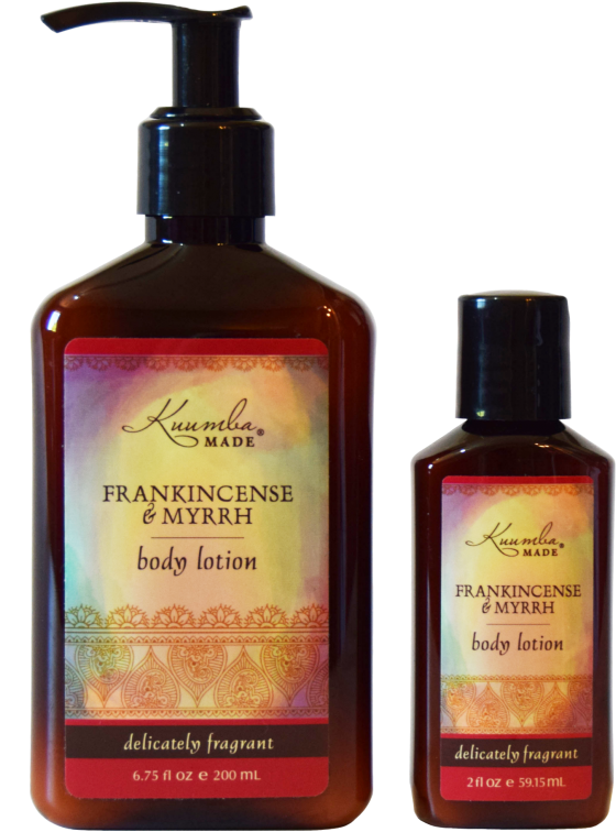 Frankincense Myrrh Body Lotion Bottles PNG