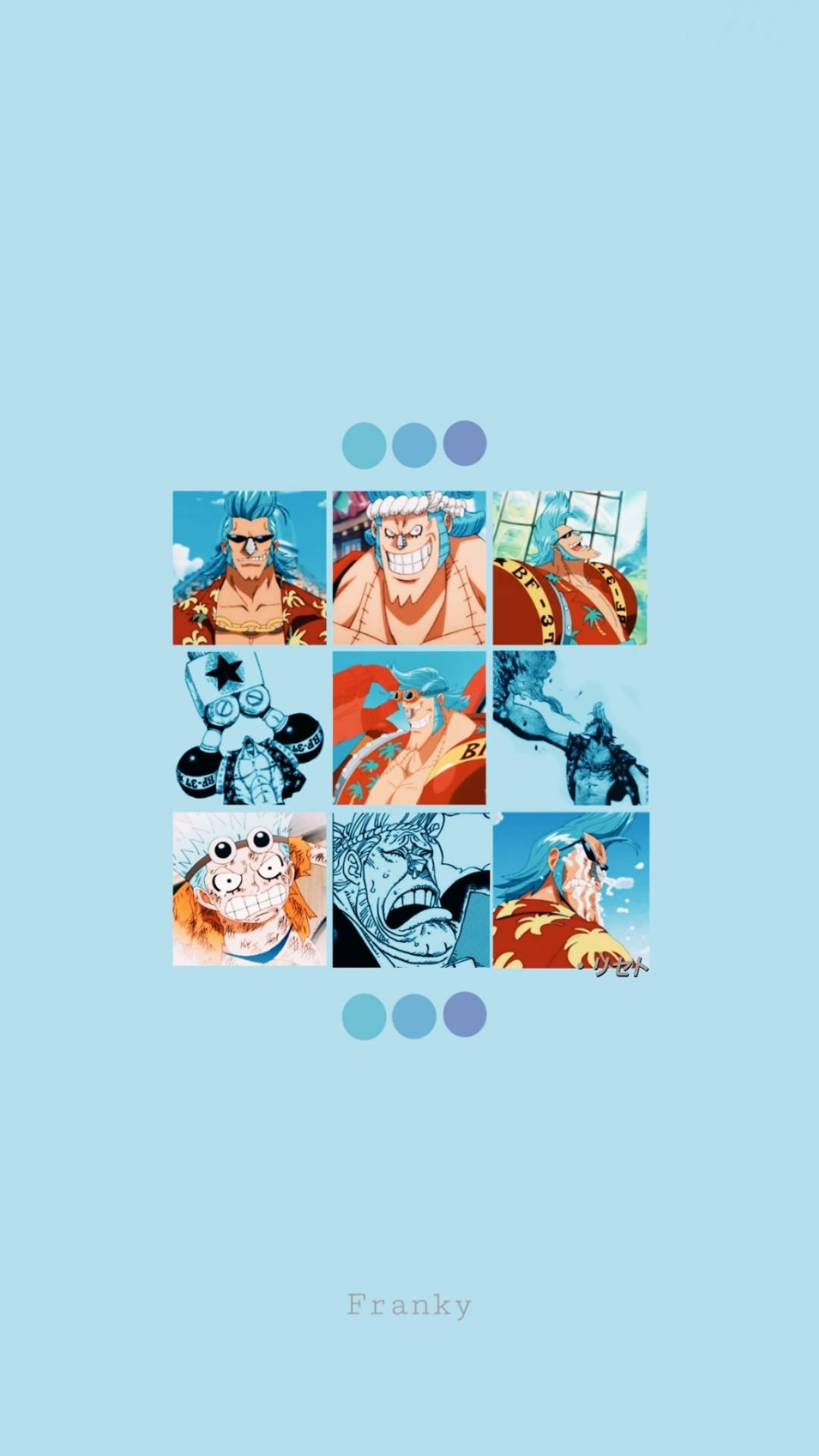 Franky One Piece Aesthetic Icon Collage Wallpaper