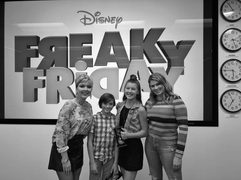 Freaky Friday Disney Cast Black And White Background