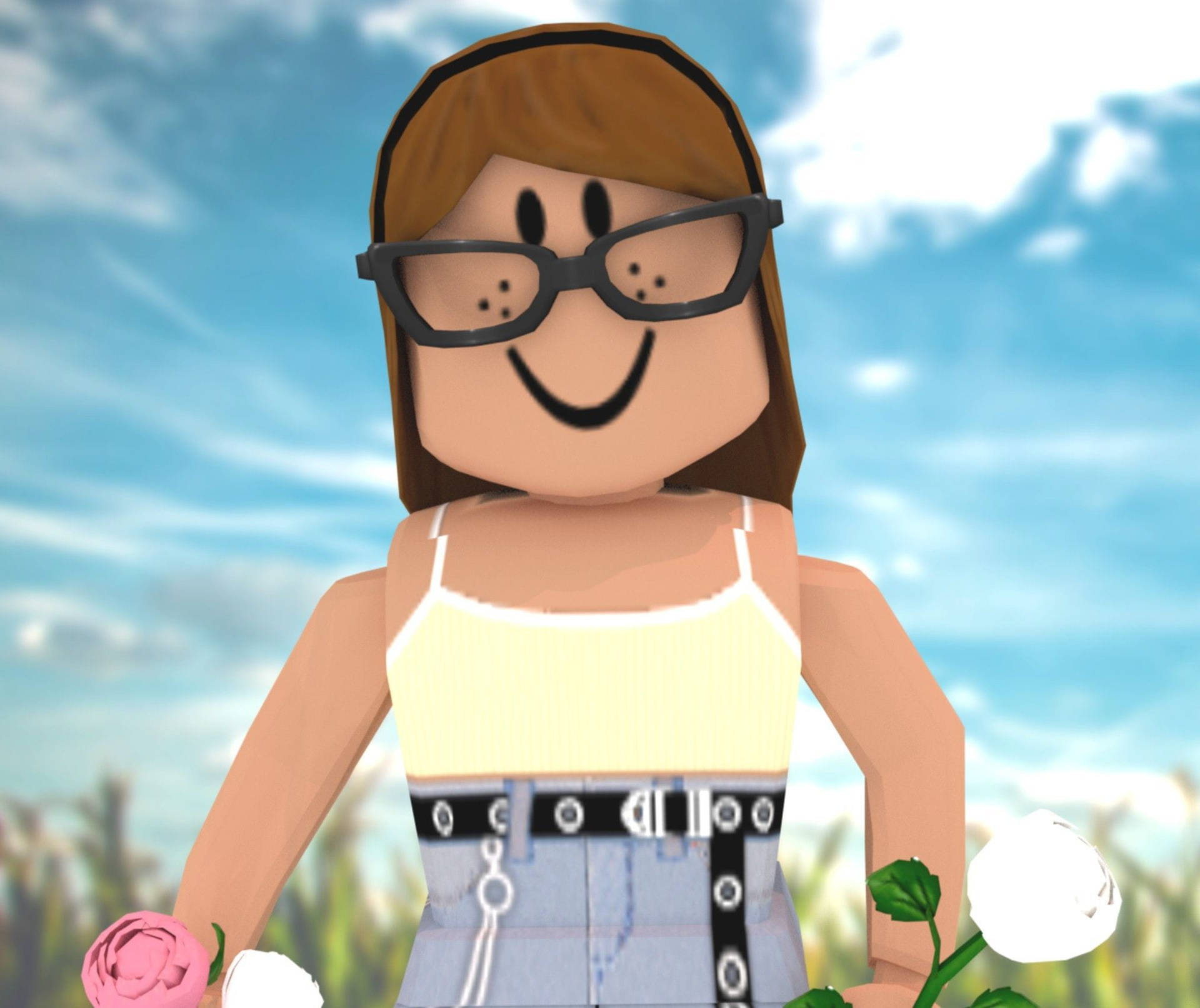 Freckled Girl Roblox Character Wallpaper