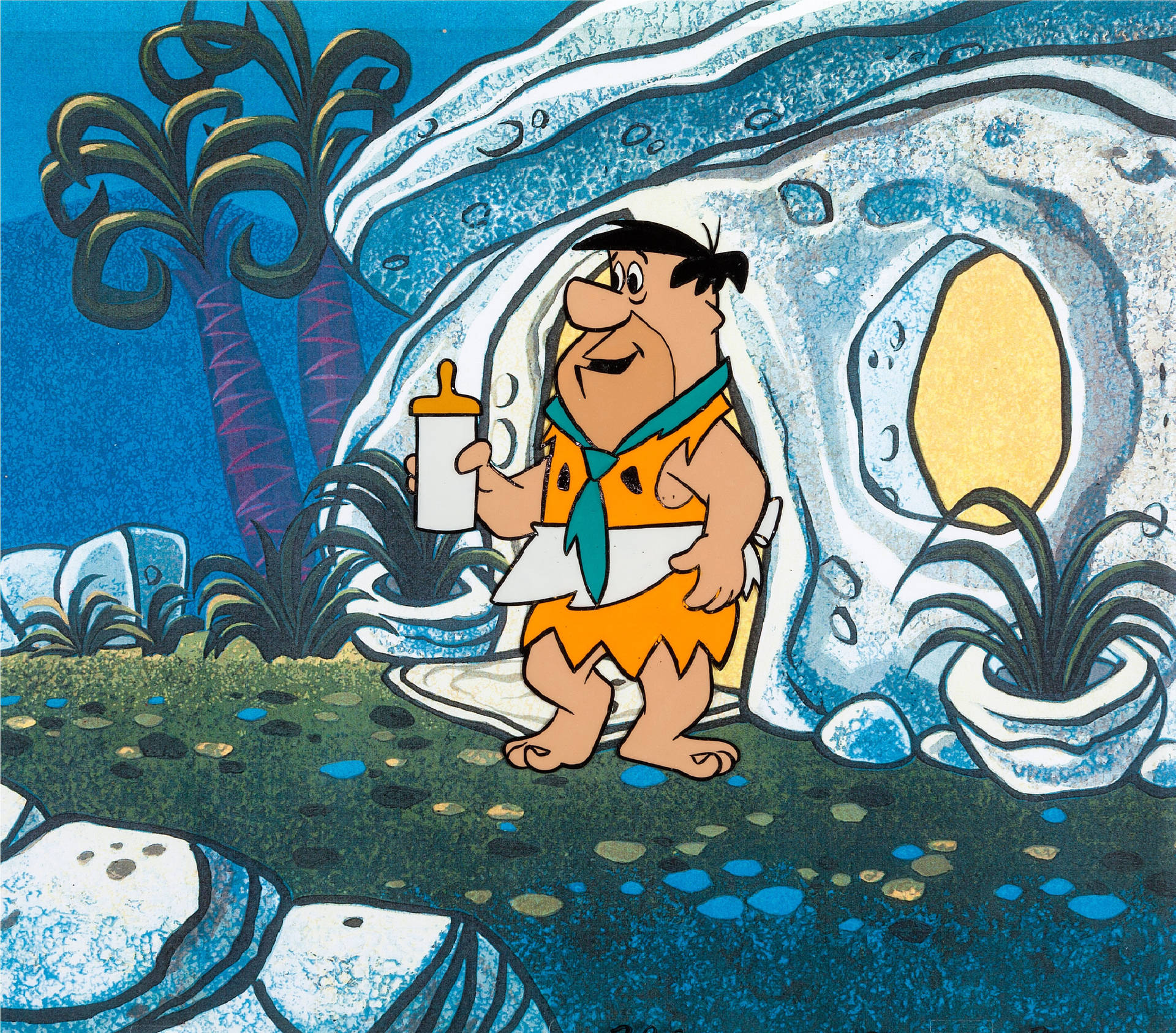 Cómicde Biberón De Fred Flintstone Bebé Fondo de pantalla