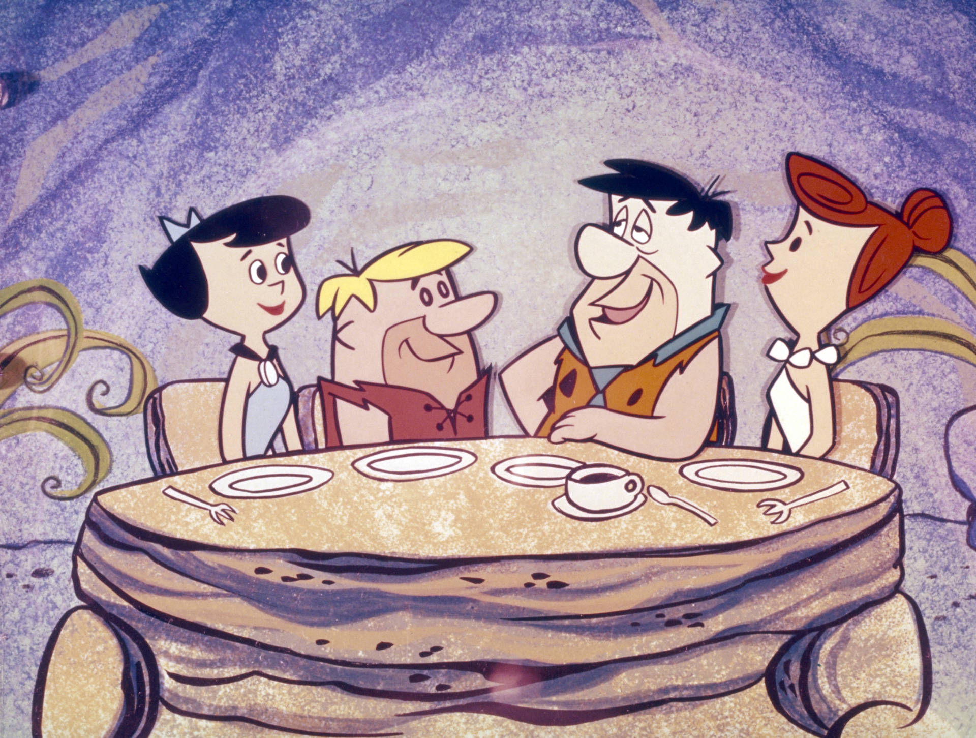 Amigosde Fred Flintstone En Arte De Dibujos Animados Fondo de pantalla