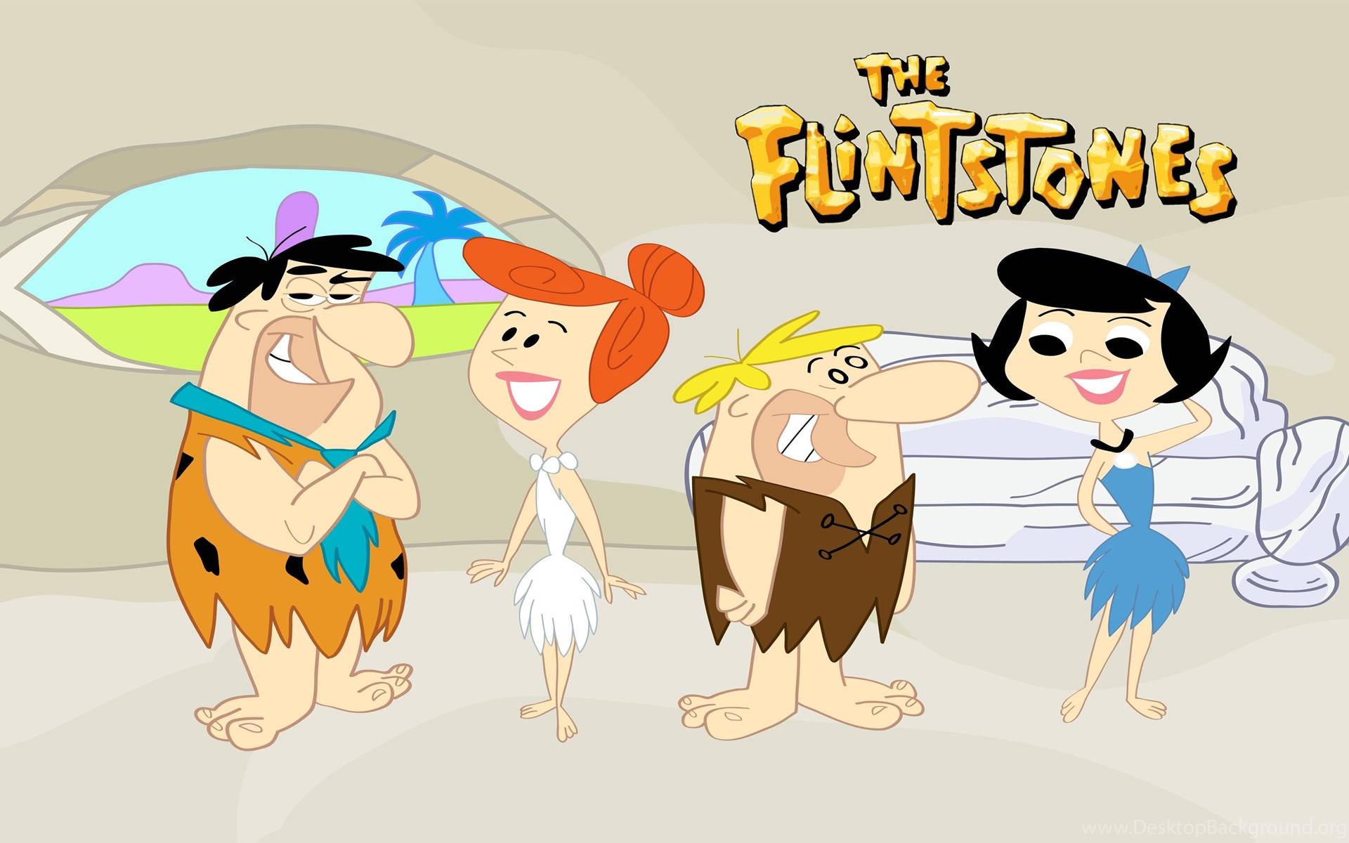 Amigosdo Fred Flintstone Capa De Desenho Animado Papel de Parede