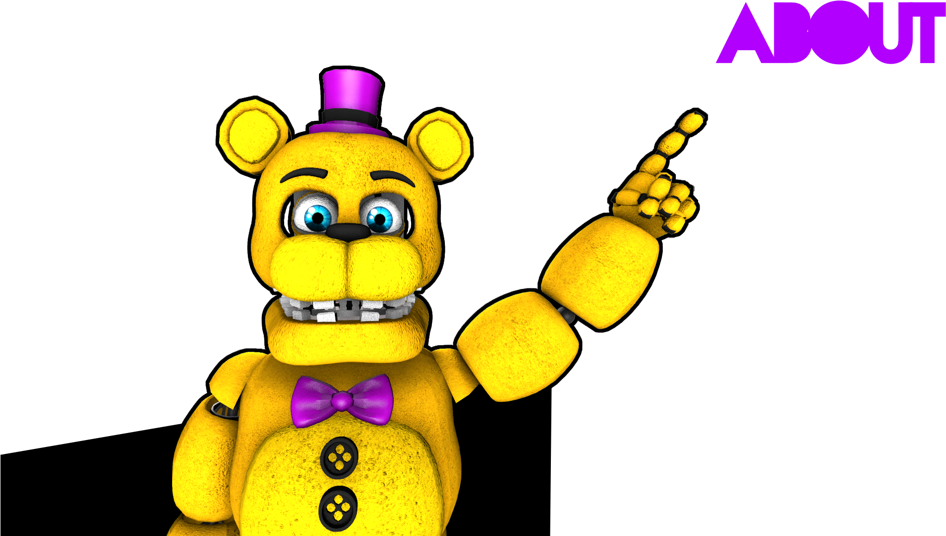 Fredbear Animated Character Pointing PNG
