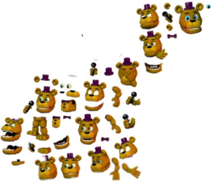 Fredbear Character Sprite Sheet PNG