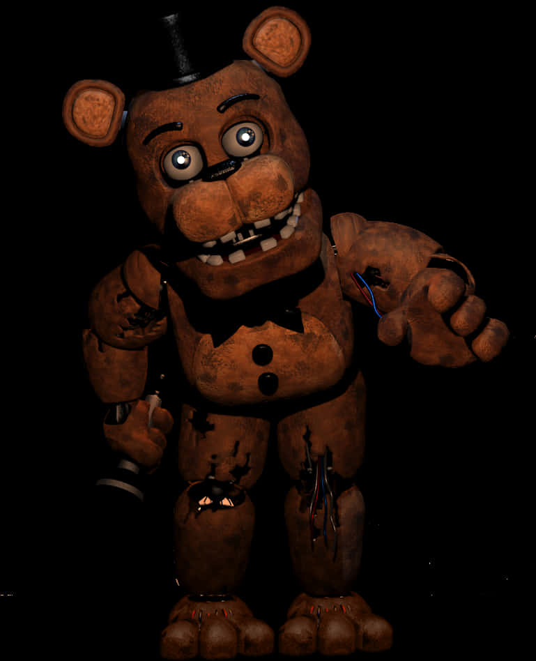 Download Freddy Fazbear Damaged Animatronic | Wallpapers.com