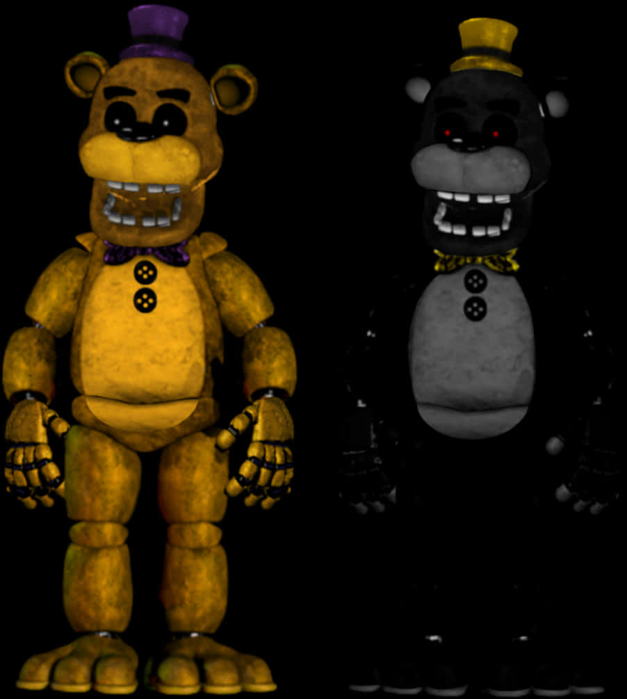 Freddy Fazbear Duo Darkness PNG