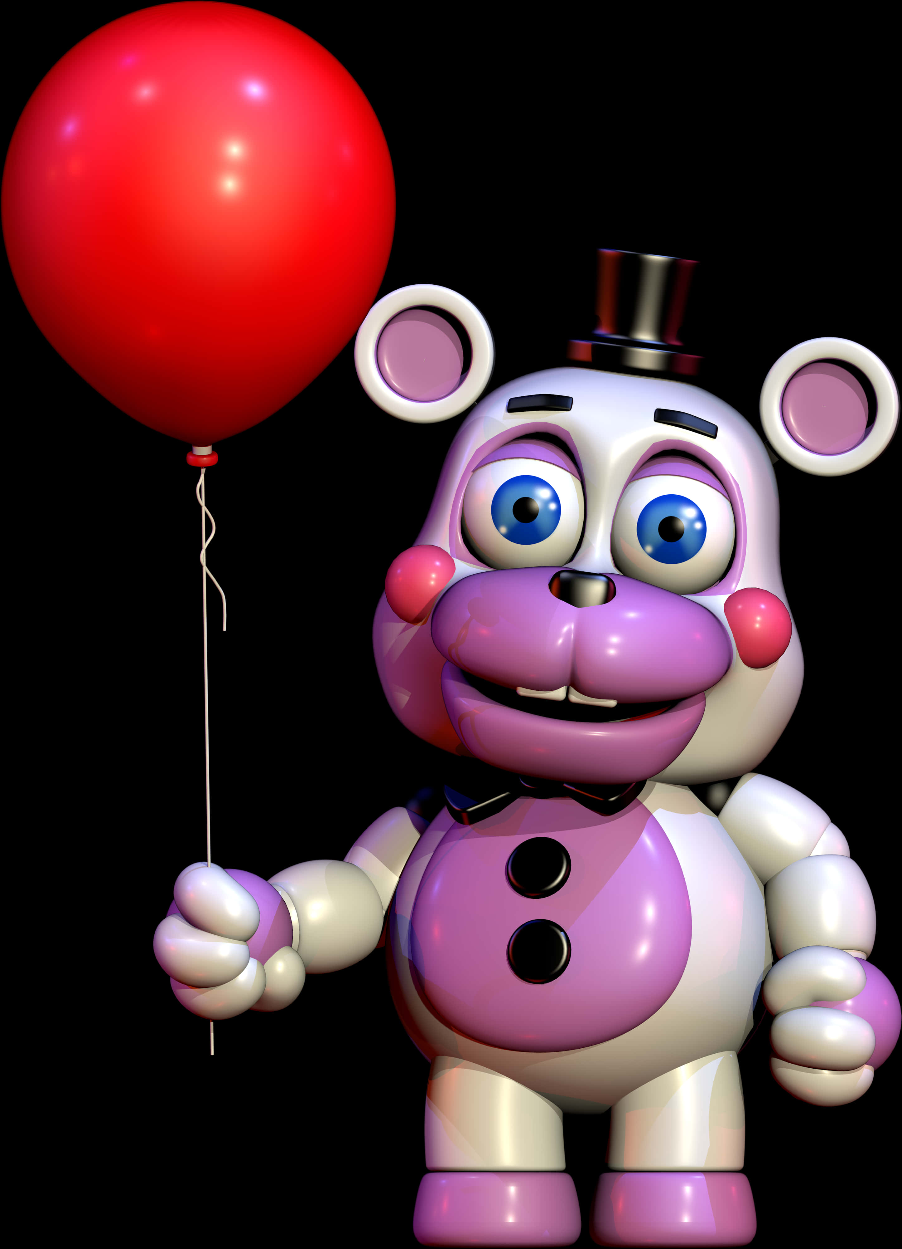 Freddy Fazbear With Red Balloon PNG