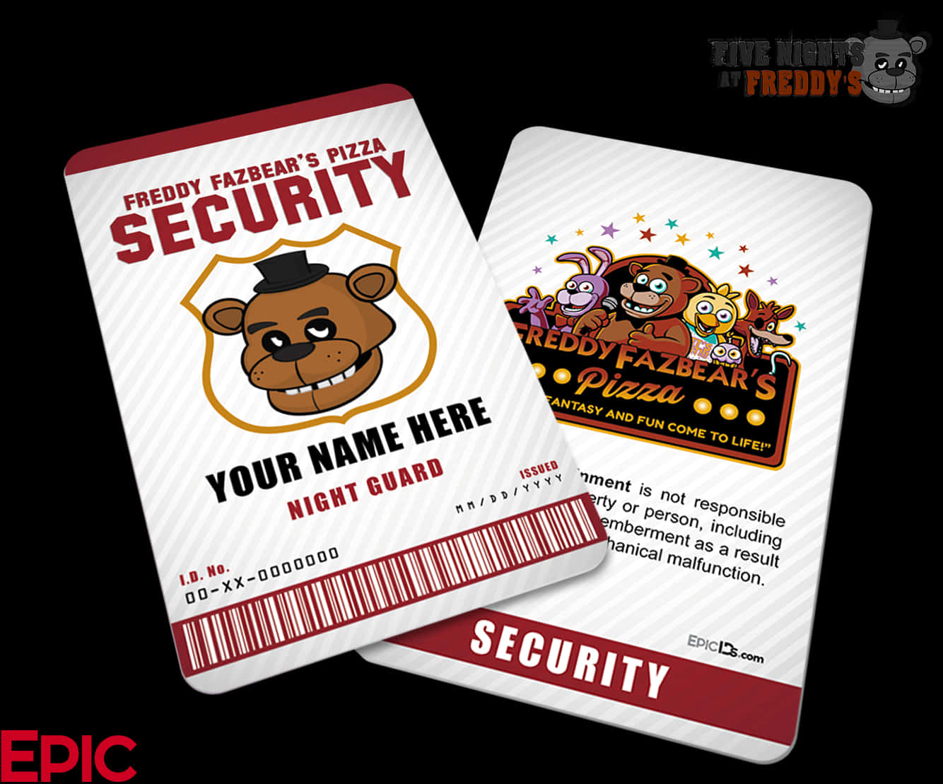 Freddy Fazbears Pizza Security Badge PNG