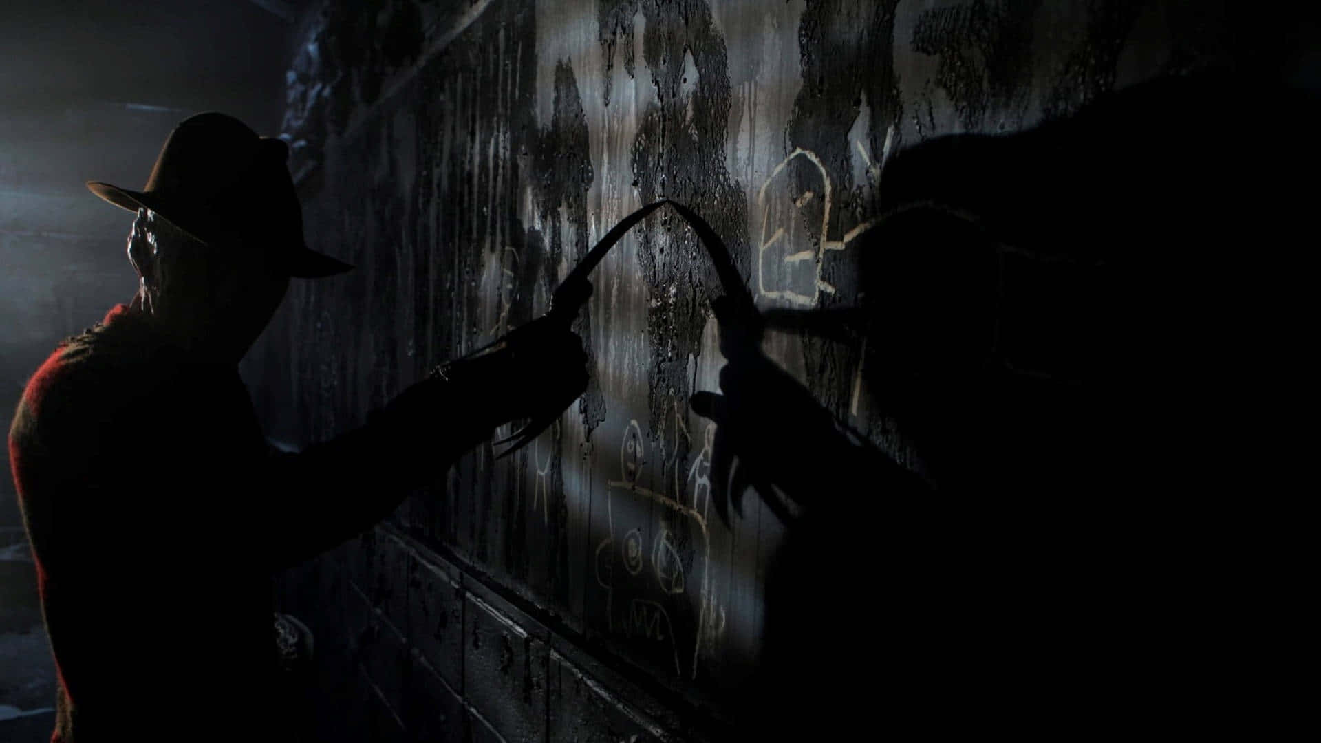 Freddy Krueger stalking through the shadows