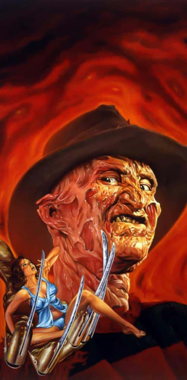 Freddy Krueger close-up with menacing expression and claw hand