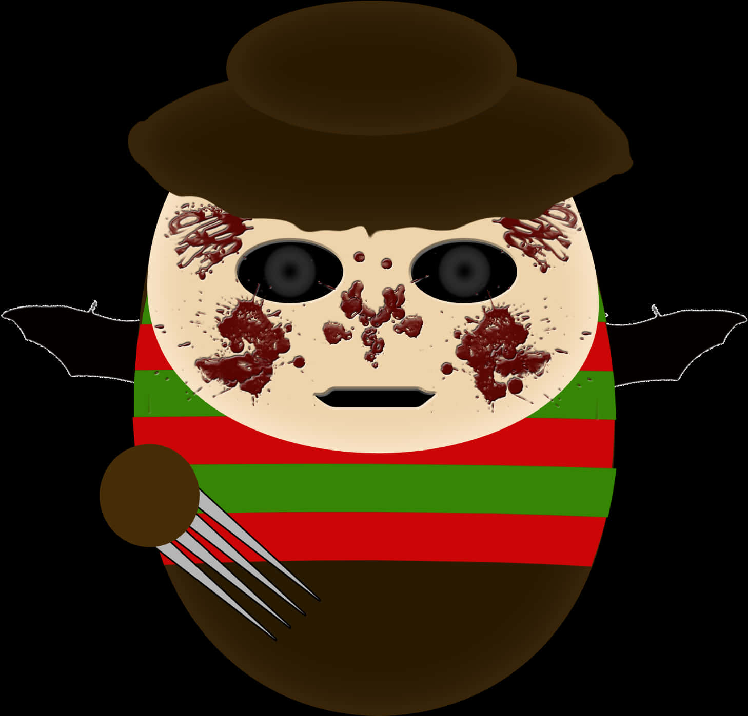 Freddy Krueger Cartoon Portrait PNG