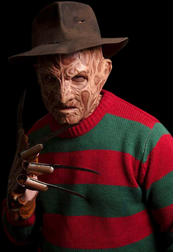 Freddy Krueger Portraitwith Clawed Glove PNG