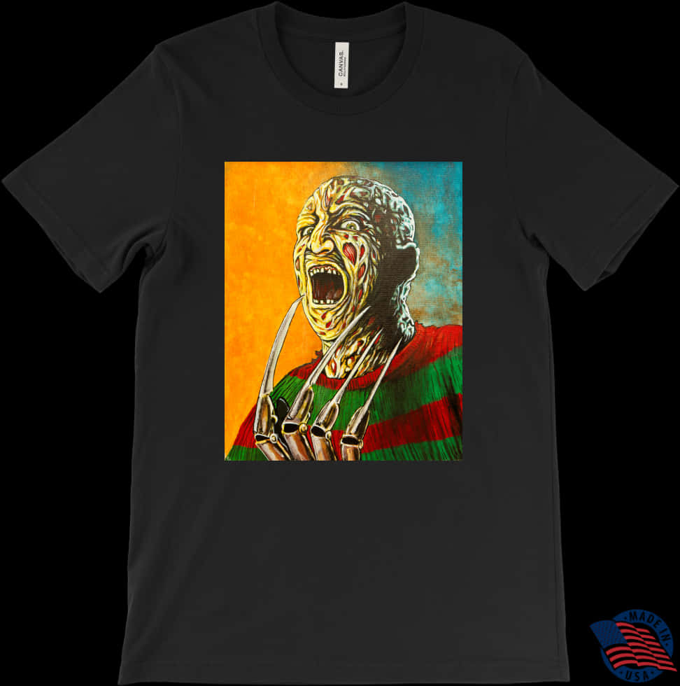 Freddy Krueger Scream Tshirt Design PNG