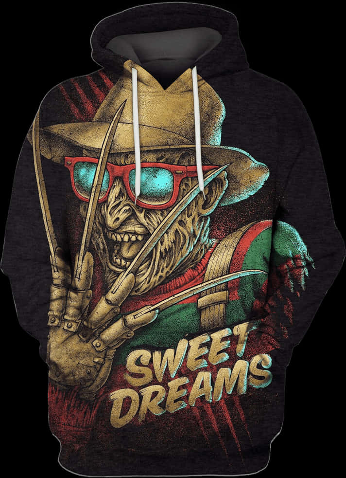 Freddy Krueger Sweet Dreams Hoodie PNG