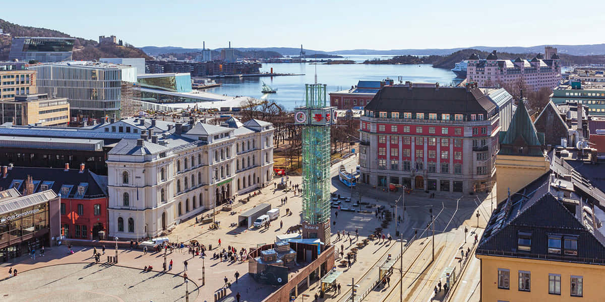 Fredrikstad Cityscapeand Waterfront Wallpaper