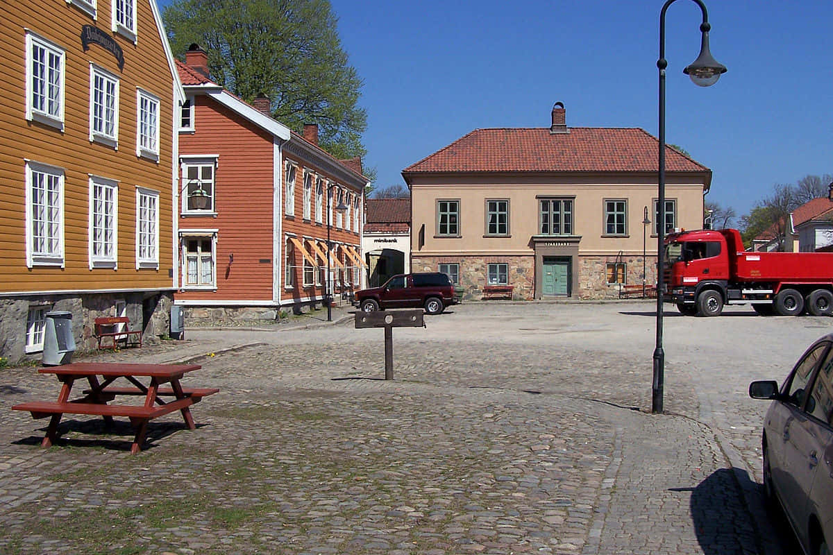 Fredrikstad Old Town Square Norway Wallpaper