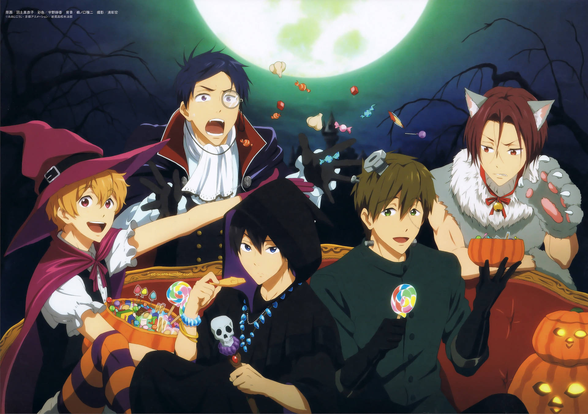 Wallpapergratis Anime-söt Halloween Skrivbordsbakgrund. Wallpaper