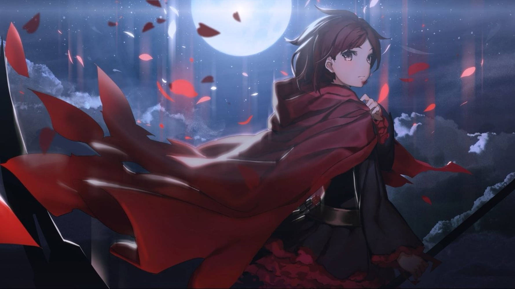 Anime Pfp Ruby Rose In Full Moon Sfondo