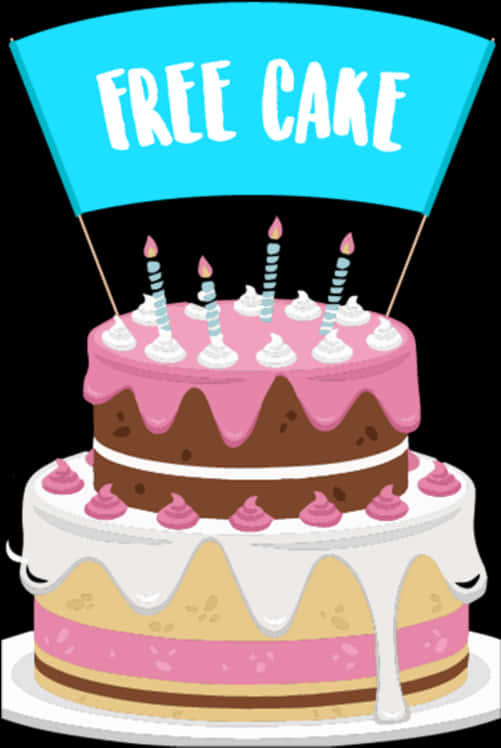 Free Cake Birthday Celebration Illustration PNG
