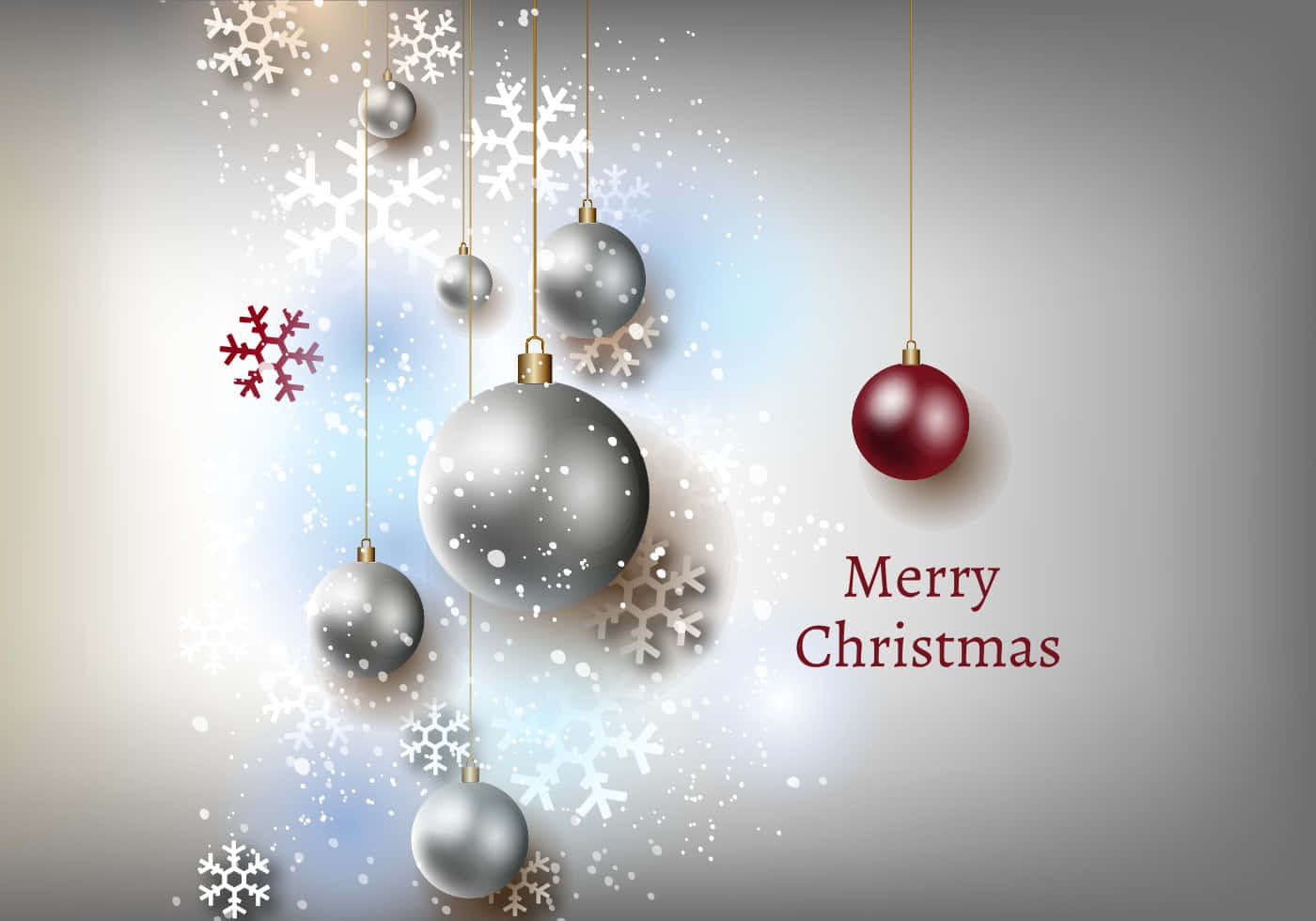 Free Christmas Silver Balls Snowflakes Picture