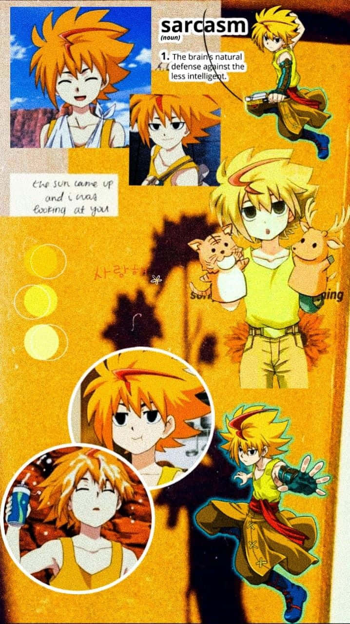 Einbild Von Einem Mädchen Mit Gelben Haaren Und Orangefarbenen Augen Wallpaper