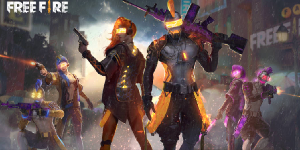 Free Fire Banner With Robot Skins Wallpaper