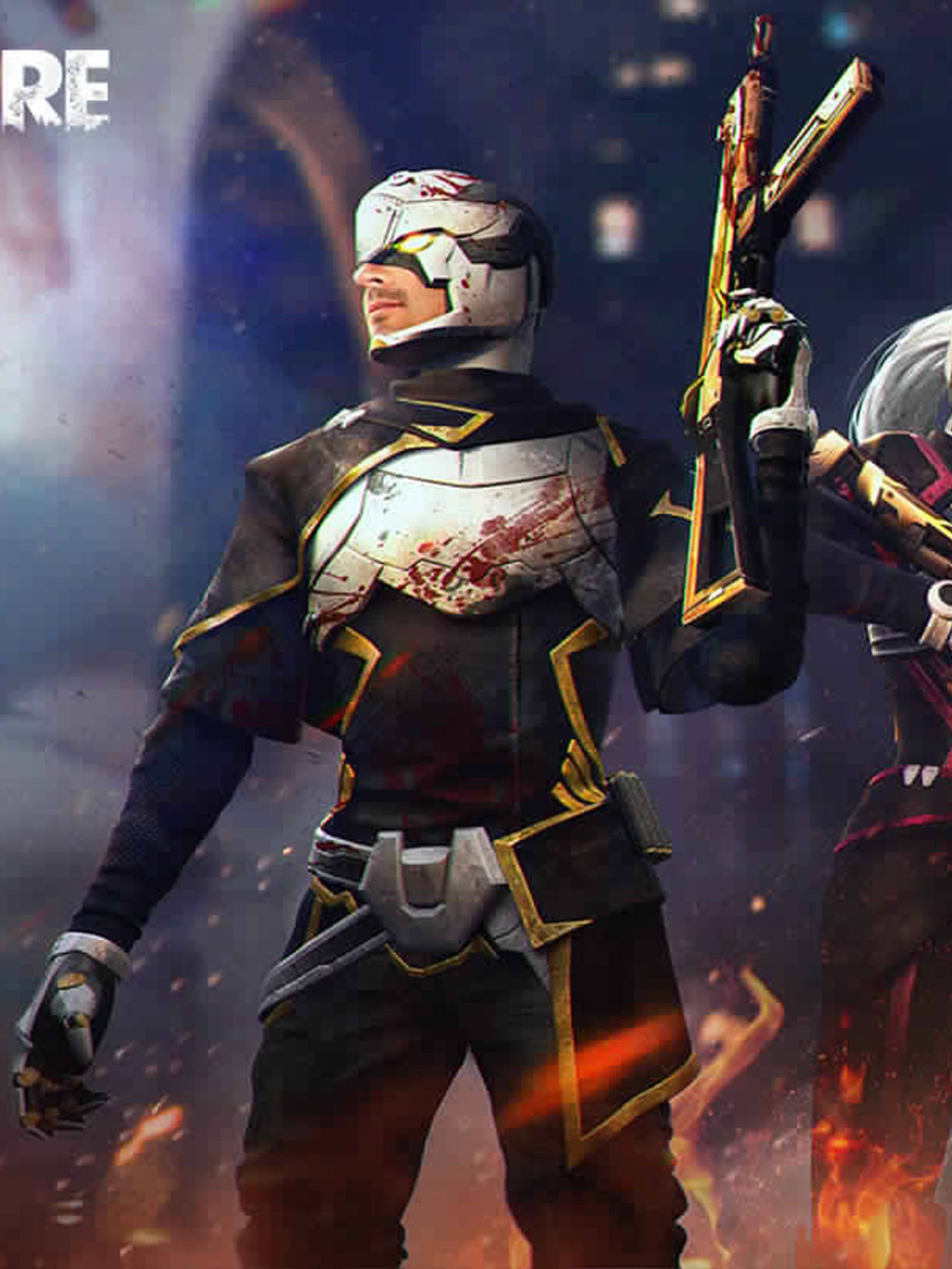 Free Fire Character Black And White Suit Picture